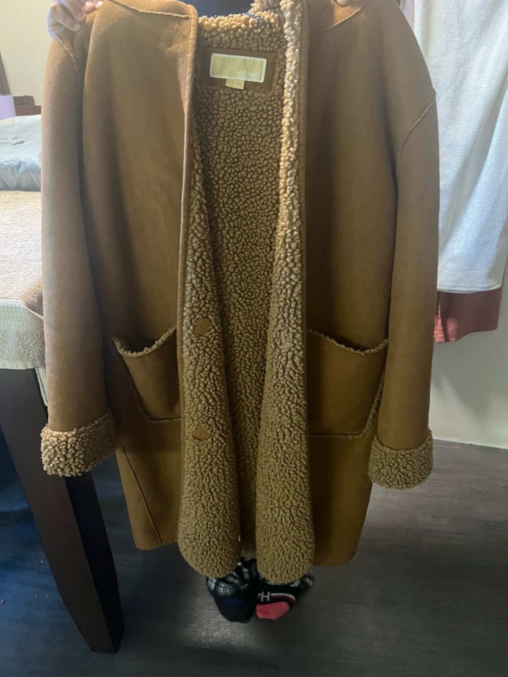 MICHAEL Michael Kors Brown Teddy Shearling Coat